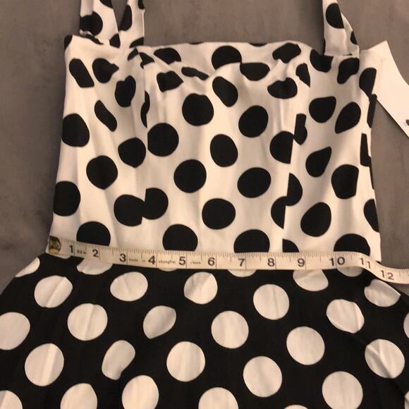 Kenley Collins Project Runway Rare Polka Dot Halter Dress XS Pin Up Vintage Vibe - Picture 10 of 12